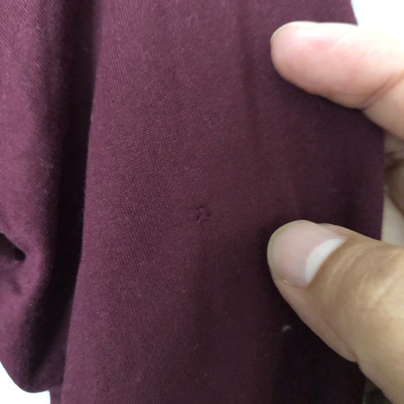 Ambiance burgundy gathered sides long sleeve blouse top Medium - Picture 5 of 6